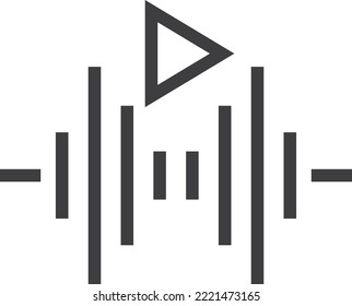 Audio record line icon. Play sound sign