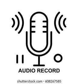 Audio Record Line Icons 