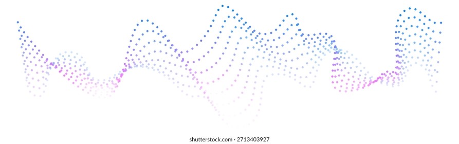 Onda de grabación de audio. Forma de onda del punto del gradiente de neón