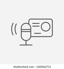 Audio recorder icon line symbol. Isolated vector illustration of  icon sign concept for your web site mobile app logo UI design.