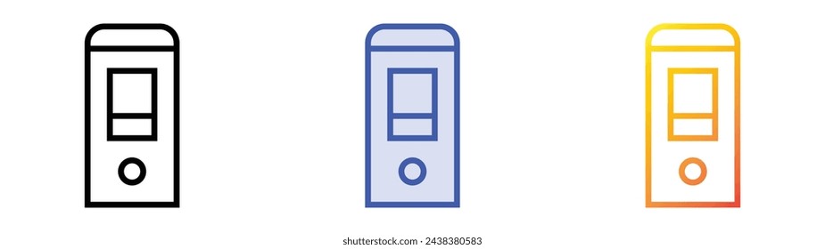 audio recorder icon. Linear, Blue Fill and Gradient Style Design Isolated On White Background