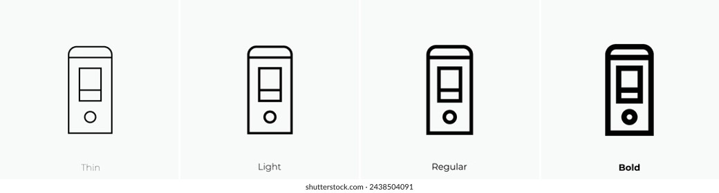 audio recorder icon. Thin, Light Regular And Bold style design isolated on white background