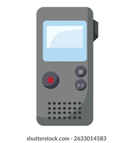 Audio recorder vector illustration, isolated on white background, audio recorder flat icon design, recorder clip art