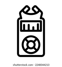 Audio Recorder Vector Line Icon Design
