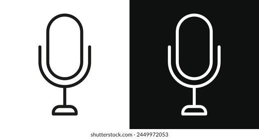 Audio Recording and Broadcasting Icon Set with Microphone and Sound Control Symbols
