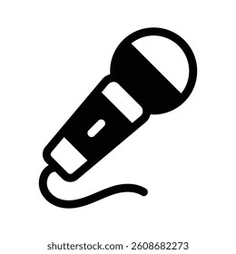 Audio recording, communication, icon of microphone in modern style