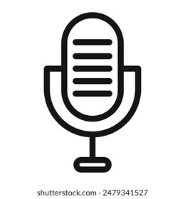 Audio Recording Microphone Icon Ideal for Podcasts and Music