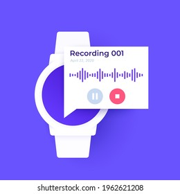 Audio-Aufnahme in smart watch, Vektordesign