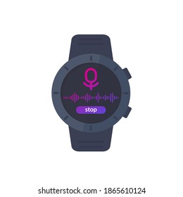 Unidad de grabación de audio, grabadora en reloj inteligente, vector