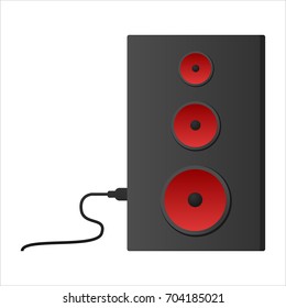 Audio with red speakers isolated
