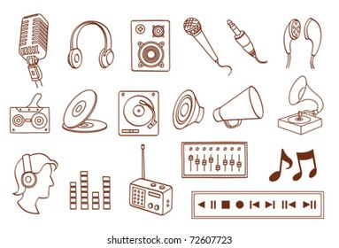 audio related icon set
