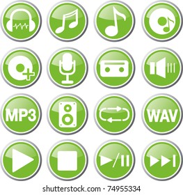 Audio related icon set vector illustration
