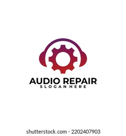 plantilla de diseño de vector de logotipo de reparación de audio