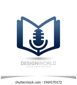 Audio Scrap book vector logo design template.