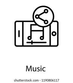 Audio sharing with smartphone and sharing symbol 