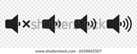 Audio sign symbol. Mute speaker, sound off icon vector set collection. Volume, audio sign symbol.
