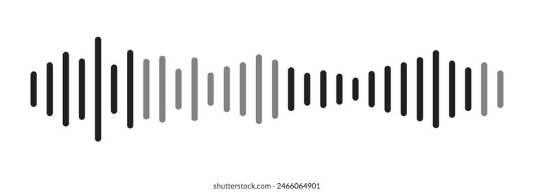 Audio signal raster icon. Flat Audio signal symbol is isolated on a white background.