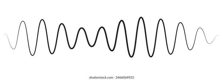 Audio signal raster icon. Flat Audio signal symbol is isolated on a white background.