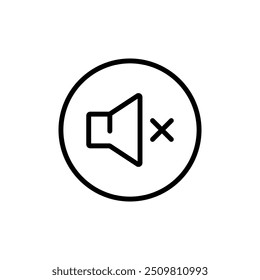 Audio silent mode setting outline icon. Sounds control. Silence notifications. Simple style sign for mobile concept and web design.