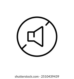 Ícone de estrutura de tópicos de configuração do modo silencioso de áudio. Controle de sons. Notificações de silêncio. Sinal de estilo simples para conceito móvel e web design.