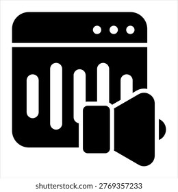 Audio Single Icon Glyph Black