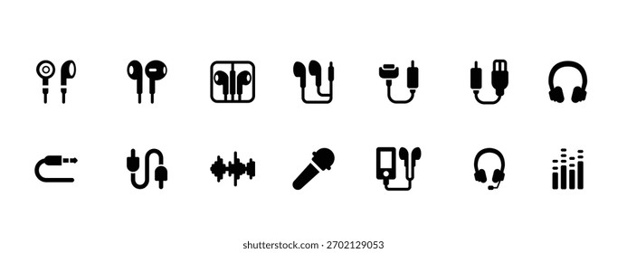 Audio vendido iconos Ilustración vectorial