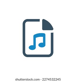 ilustración vectorial de icono de canción de audio