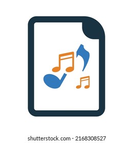Audio, song, player, file icon. Simple editable vector design isolated on a white background.
