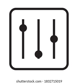 Audio-Soundkontrollsymbol auf weißem Hintergrund, Vektorgrafik