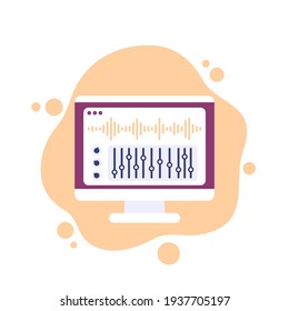 audio and sound editing vector icon