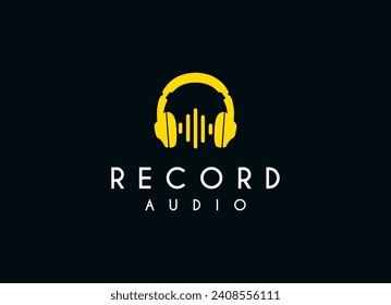 Audio sound recording logo. Sound wave audio logo concept.