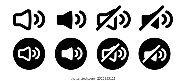 audio sound speaker icon, volume and mute