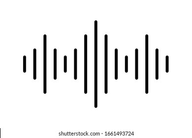 Icono de vector de sonido o sonido. Icono o signo de onda de sonido digital. Icono plano de música ecualizador. Ola de sonido de radio musical. EPS 10