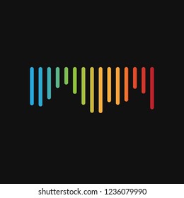 audio sound wave equalizer icon logo template 