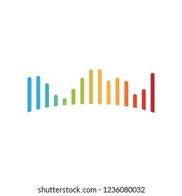 audio sound wave equalizer icon logo template 