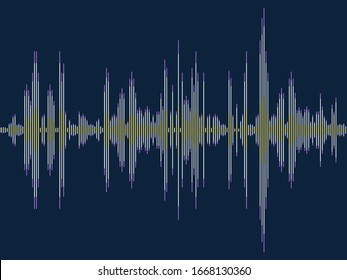 Audio-Sound-Wave-Grafiken. Vektorillustration Soundwave Line Equalizer Graphen Anzeige.