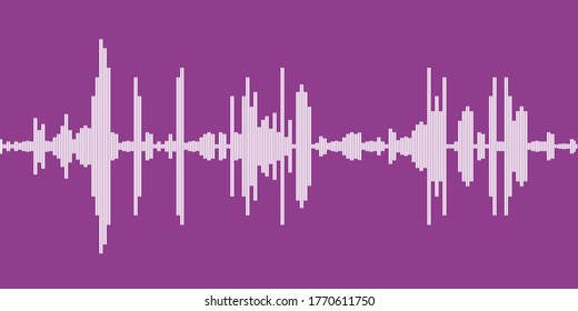 Audio sound wave graphics. Vector soundwave line equalizer graph display.