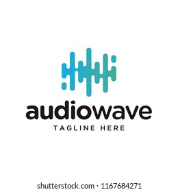audio sound wave logo design template
