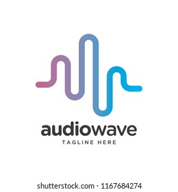 audio sound wave logo design template