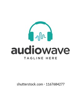 audio sound wave logo design template