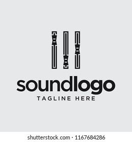 audio sound wave logo design template