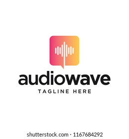 audio sound wave logo design template