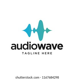 audio sound wave logo design template