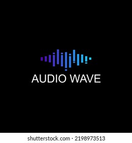 audio sound wave logo design with equalizer vibrant vector template	