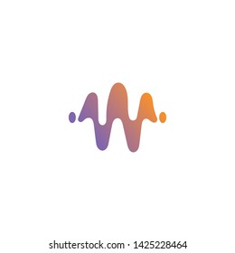 Audio sound wave logo template illustration design creative vector