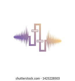 Audio sound wave logo template illustration design creative vector