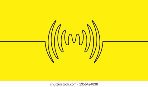 Audio sound wave music waveform. Pulse audio record design signal line.