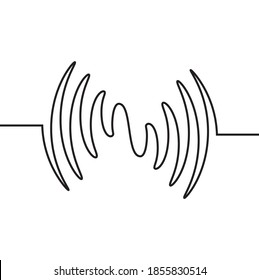 Audio sound wave music waveform. Pulse audio record design signal line