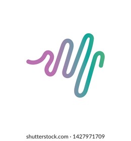 Audio sound wave vector illustration template design