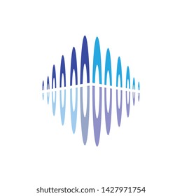 Audio sound wave vector illustration template design
